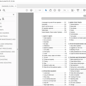 Hyundai Forklift 35/40/45/50L-9 Operator's Manual 2023 PDF