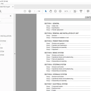 Hyundai Forklift 50/70D-9 Service Manual 2023 PDF