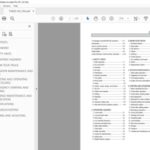 Hyundai Forklift 70/80D-9V Operator's Manual 2023 PDF