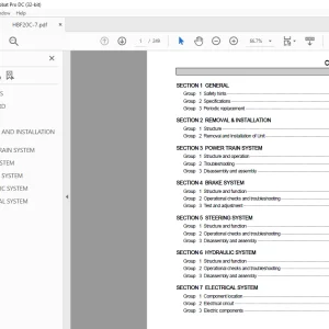 Hyundai Forklift HBF20C-7 Service Manual 2023 PDF