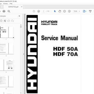 Hyundai HDF 50A HDF 70A Forklift Truck Service Manual 2023