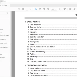 Hyundai HDF15 18-5 Forklift Operator's Manual 2023 PDF