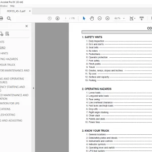 Hyundai HDF35/45-3 Diesel Forklift Truck Operator's Manual 2023