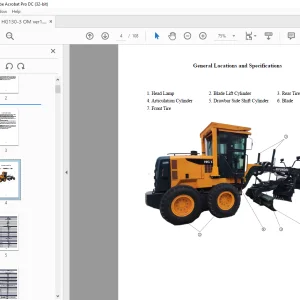 Hyundai HG130-3 Motor Grader Operation & Maintenance Manual 2023 PDF