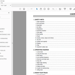 Hyundai HLF-7 SERIES Forklift Operator's Manual 2023 PDF