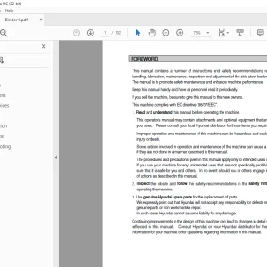 Hyundai HSL650-7 Skid Steer Loader Operator's Manual 2023 - PDF DOWNLOAD