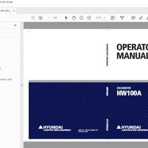 Hyundai HW100A Excavator Operator's Manual 2023 - PDF DOWNLOAD