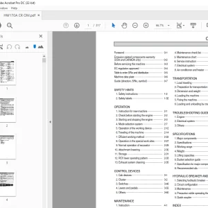 Hyundai HW170A CR Wheeled Excavator Operator's Manual 2023 PDF