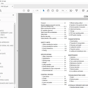 Hyundai HW180 Wheeled Excavator Operator's Manual 2023 PDF