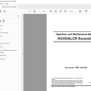 Hyundai HX355ALCR Excavator Operation & Maintenance Manual 2023 PDF