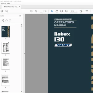 Hyundai R130 SMART Hydraulic Excavator Operator's Manual 2023 - PDF DOWNLOAD