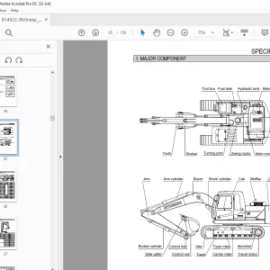 Hyundai R140LC-9V Crawler Excavator Operator's Manual 2023 PDF