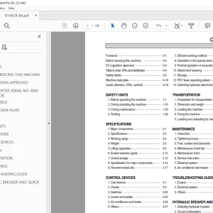 Hyundai R145CR-9A Compact Excavator Operator's Manual 2023 PDF