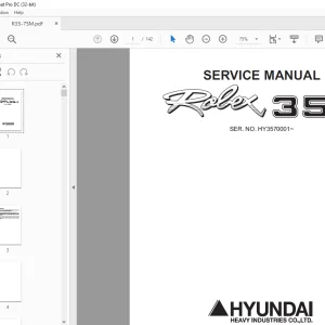 Hyundai R35-7 Mini Excavator Service Manual 2023 SN HY3570001 PDF