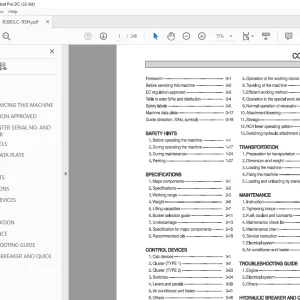 Hyundai R380LC-9SH Crawler Excavator Operator's Manual 2023 PDF