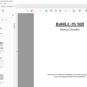Hyundai R480LC-9S MH Material Handler Operator's Manual - PDF DOWNLOAD