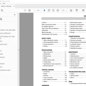 Hyundai R800LC-9FS Crawler Excavator Operator's Manual 2023 - PDF