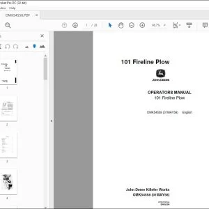 John Deere 101 Fireline Plow Operators Manual - PDF DOWNLOAD