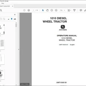 John Deere 1010 DIESEL WHEEL TRACTOR Operators Manual - PDF DOWNLOAD