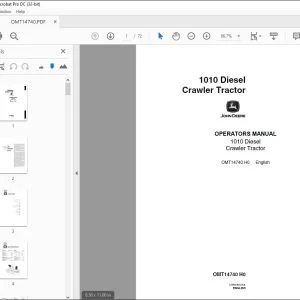 John Deere 1010 Diesel Crawler Tractor Operators Manual - PDF DOWNLOAD