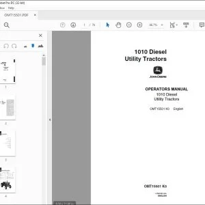 John Deere 1010 Diesel Utility Tractors Operators Manual - PDF DOWNLOAD