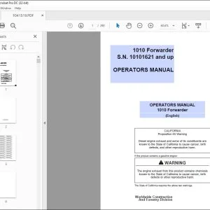 John Deere 1010 Forwarder Operator's Manual - PDF DOWNLOAD