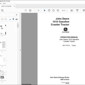 John Deere 1010 Gasoline Crawler Tractor Operator's Manual PDF