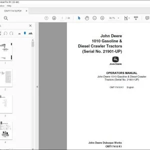 John Deere 1010 Gasoline & Diesel Crawler Tractors Operators Manual PDF