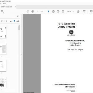 John Deere 1010 Gasoline Utility Tractor Operators Manual PDF