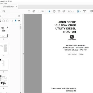 John Deere 1010 ROW CROP UTILITY DIESEL TRACTOR Operators Manual PDF