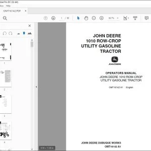 John Deere 1010 ROW-CROP UTILITY GASOLINE TRACTOR Operators Manual PDF