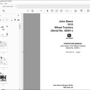 John Deere 1010 Wheel Tractors Operators Manual OMT19261 - PDF DOWNLOAD