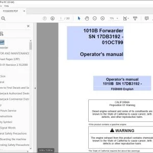 John Deere 1010B Forwarder Operator's Manual - PDF DOWNLOAD