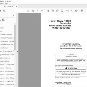John Deere 1010D Forwarder Operators Manual - PDF DOWNLOAD