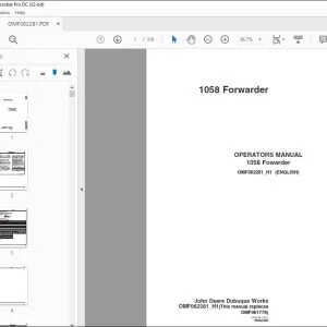 John Deere 1058 FORWARDER Operators Manual - PDF DOWNLOAD