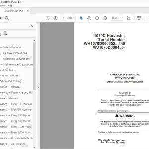 John Deere 1070D Harvester Operator's Manual - PDF DOWNLOAD