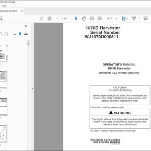 John Deere 1070D Harvester Operator's Manual - PDF DOWNLOAD