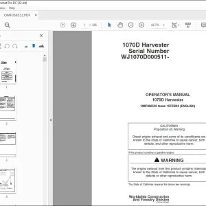 John Deere 1070D Harvester Operator's Manual - PDF DOWNLOAD