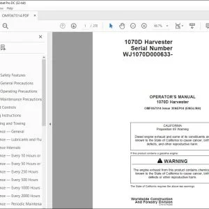 John Deere 1070D Harvester Operator's Manual - PDF DOWNLOAD