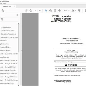 John Deere 1070D Harvester Operator's Manual OMF066340 - PDF DOWNLOAD