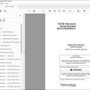 John Deere 1070D Harvester Operator's Manual OMF067014 - PDF DOWNLOAD