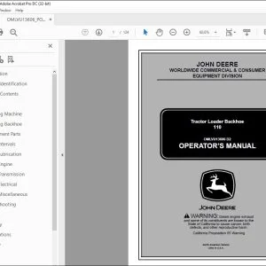 John Deere 110 Tractor Loader Backhoe Operator's Manual - PDF DOWNLOAD