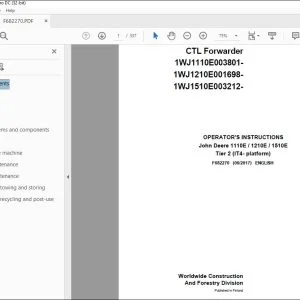 John Deere 1110E 1210E 1510E Tier 2 (IT4- platform) Operator's Manual - PDF