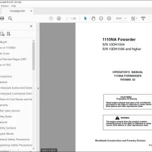 John Deere 1110NA Fowarder Operator's Manual F059888 - PDF DOWNLOAD