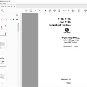 John Deere 1125, 1135 & 1145 Industrial Trailers Operators Manual PDF