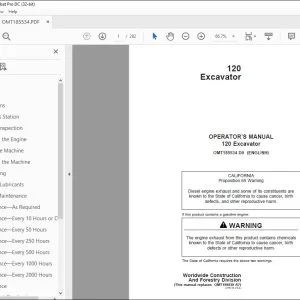 John Deere 120 Excavator Operator's Manual - PDF DOWNLOAD