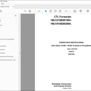 John Deere 1210E 1510E T2 build on IT4 platform Operator's Manual - PDF DOWNLOAD