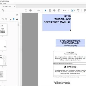 John Deere 1270B TIMBERJACK Operator's Manual F058403 - PDF DOWNLOAD