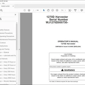 John Deere 1270D Harvester Operator's Manual - PDF DOWNLOAD