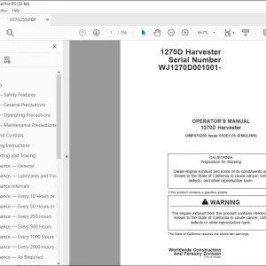 John Deere 1270D Harvester Operator's Manual - PDF DOWNLOAD